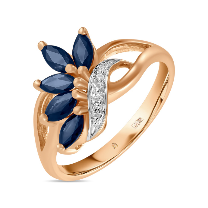 Кольцо с бриллиантами и сапфирами - фото 1 Кольцо с бриллиантами и сапфирами - фото 1