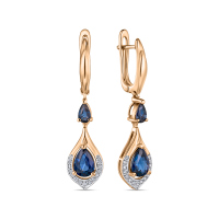 Серьги с бриллиантами и сапфирами - фото 1 Серьги с бриллиантами и сапфирами - фото 1