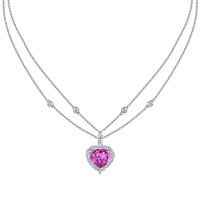 Колье с бриллиантами и цветными сапфирами - фото 1