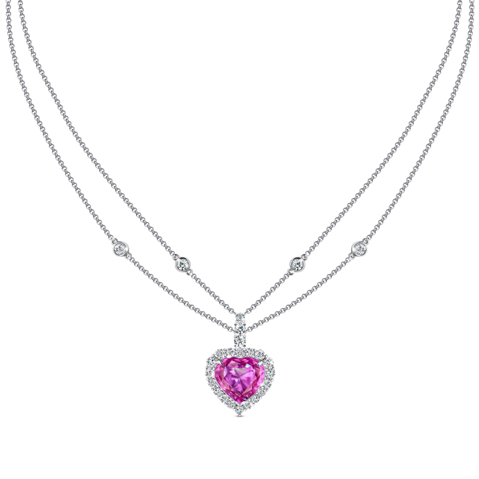 Колье с бриллиантами и цветными сапфирами - фото 1