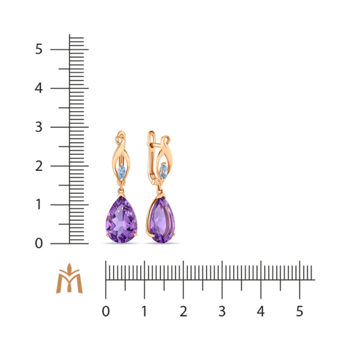 Серьги с аметистами и топазами - фото 2 Серьги с аметистами и топазами - фото 2