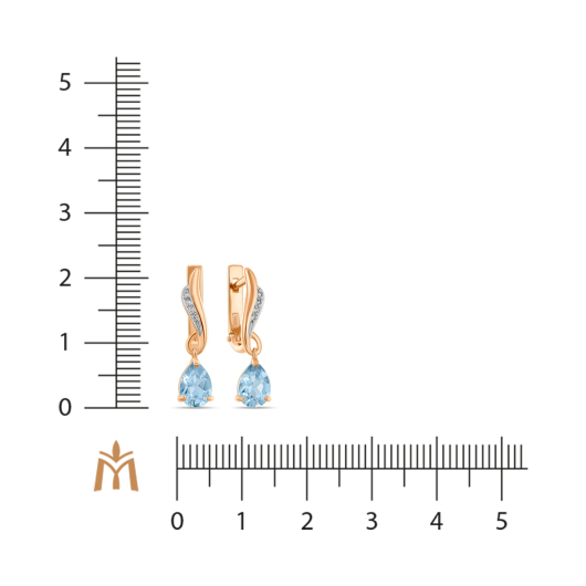 Серьги с фианитами и топазами