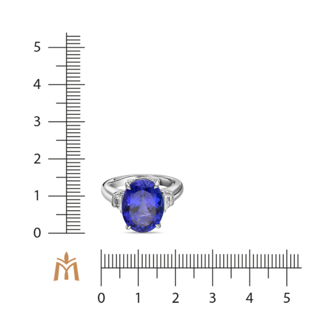 Кольцо с танзанитом и бриллиантом - фото 4