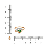 Кольцо с бриллиантами и изумрудом - фото 2