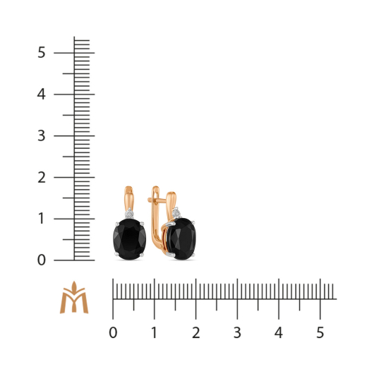 Серьги с бриллиантами и цветными сапфирами