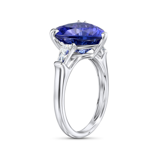 Кольцо с бриллиантом и танзанитом