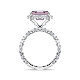 Кольцо с бриллиантами и морганитом