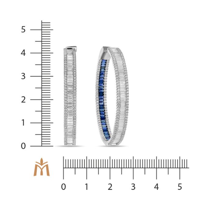 Серьги с бриллиантами и сапфирами - фото 2 Серьги с бриллиантами и сапфирами - фото 2