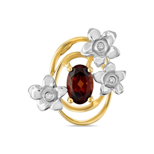 Подвеска с бриллиантами и гранатом