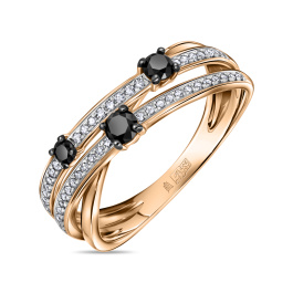 Кольцо с бриллиантами и облагороженными бриллиантами