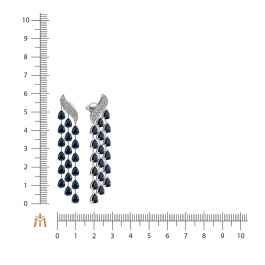 Серьги с бриллиантами и сапфирами