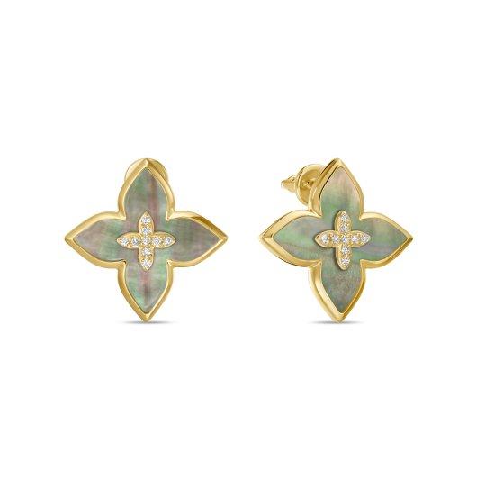 Серьги с бриллиантами и перламутром