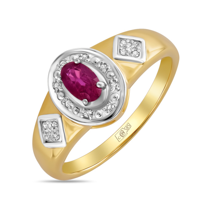 Кольцо с бриллиантами и рубином - фото 1 Кольцо с бриллиантами и рубином - фото 1