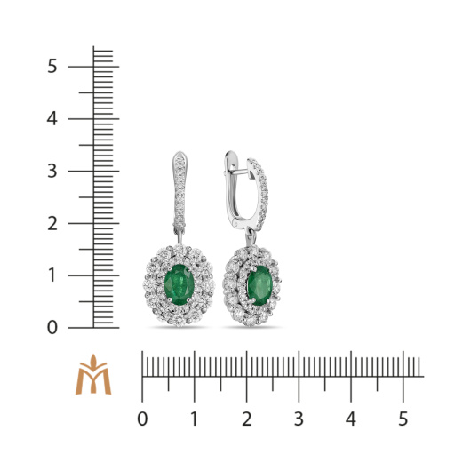 Серьги с бриллиантами и изумрудами