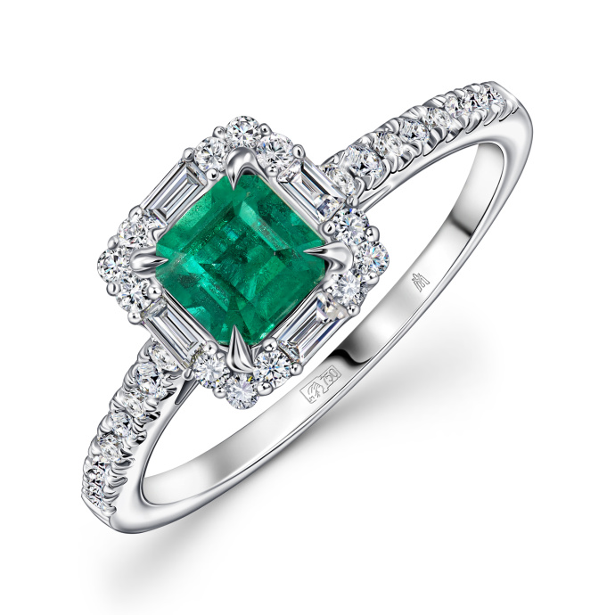 Кольцо с бриллиантами и изумрудом - фото 1 Кольцо с бриллиантами и изумрудом - фото 1