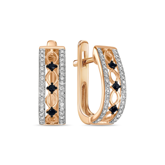 Серьги с сапфирами и бриллиантами