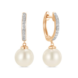 Серьги с жемчугом и бриллиантами
