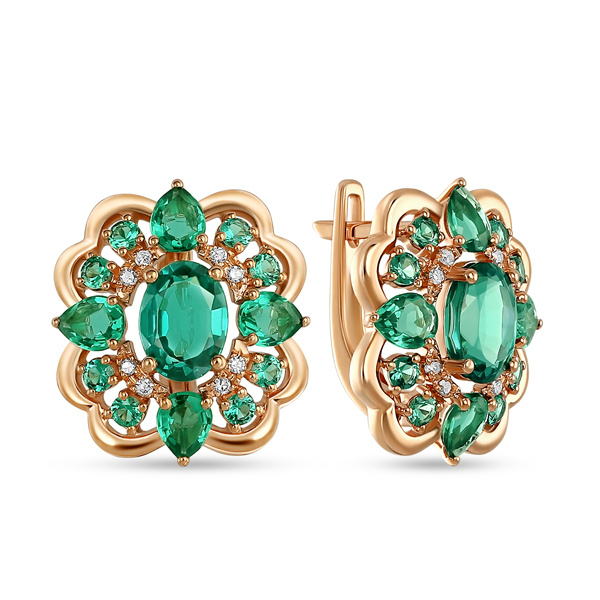 Серьги с бриллиантами и наноситалами - фото 1 Серьги с бриллиантами и наноситалами - фото 1