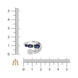 Кольцо с бриллиантами и сапфирами