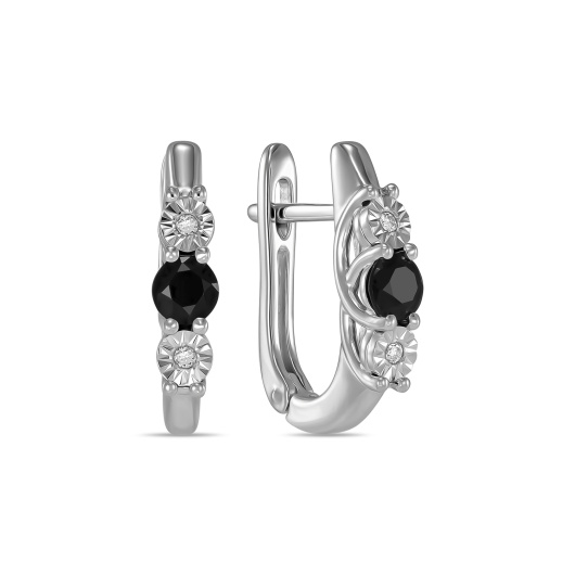 Серьги с бриллиантами и цветными сапфирами