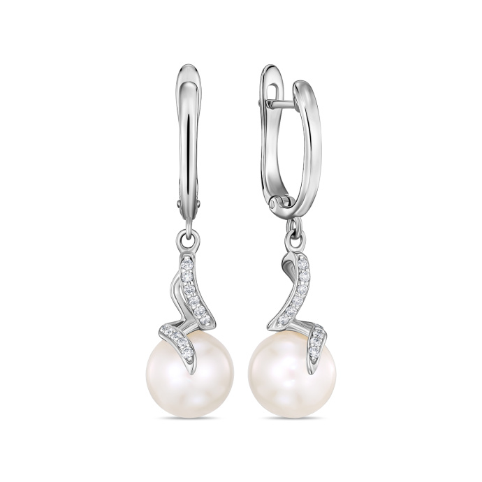 Серьги с жемчугом и бриллиантами - фото 1 Серьги с жемчугом и бриллиантами - фото 1