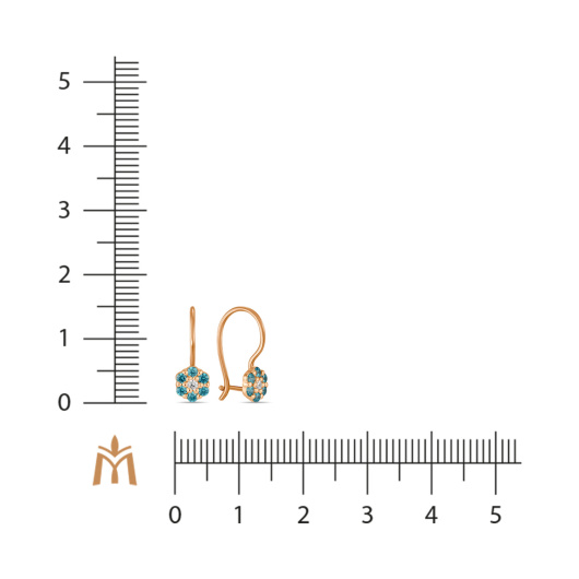 Серьги с фианитами