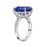 Кольцо с бриллиантами и танзанитом - фото 2