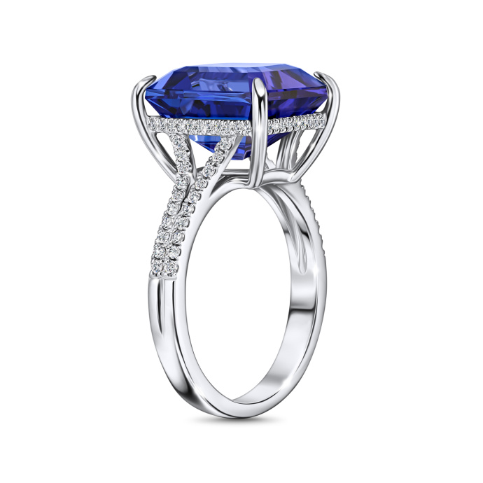 Кольцо с бриллиантами и танзанитом - фото 2