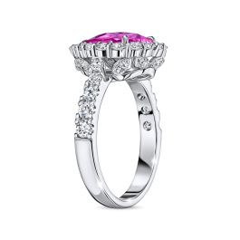 Кольцо с бриллиантами и цветными сапфирами