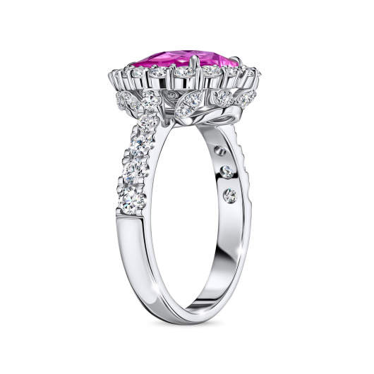 Кольцо с бриллиантами и цветными сапфирами