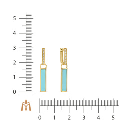 Серьги с бриллиантами и бирюзой