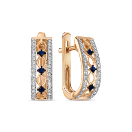 Серьги с сапфирами и бриллиантами