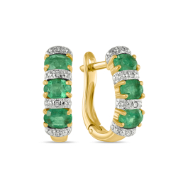 Серьги с бриллиантами и изумрудами