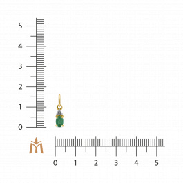 Подвеска с бриллиантом и изумрудом