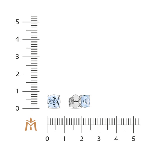 Серьги с аквамаринами