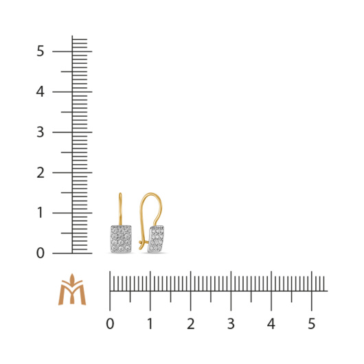 Серьги с фианитами