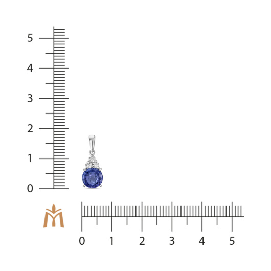 Подвеска с бриллиантами и танзанитом