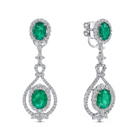 Серьги с бриллиантами и изумрудами - фото 1 Серьги с бриллиантами и изумрудами - фото 1