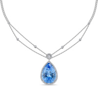 Колье с топазом и бриллиантами - фото 1 Колье с топазом и бриллиантами - фото 1