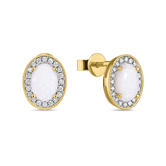 Серьги с опалами и бриллиантами