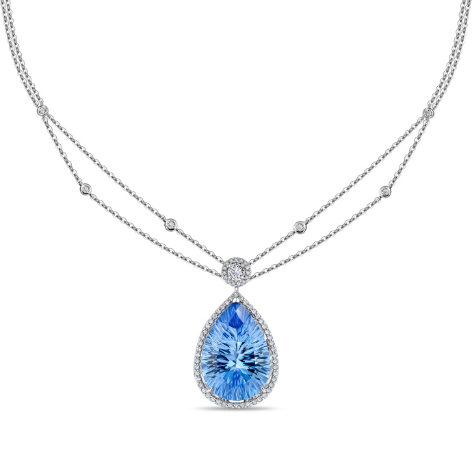 Колье с топазом и бриллиантами - фото 1 Колье с топазом и бриллиантами - фото 1