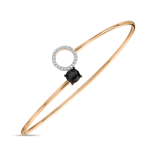 Браслет жесткий с бриллиантами и цветными сапфирами