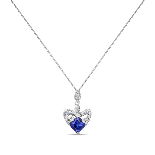 Колье с сапфиром и бриллиантом