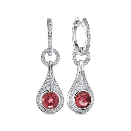 Серьги с бриллиантами и турмалинами