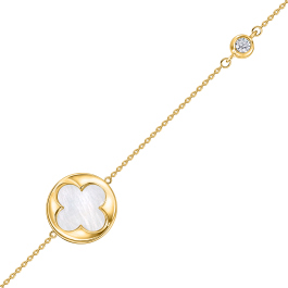 Браслет с перламутром и фианитом