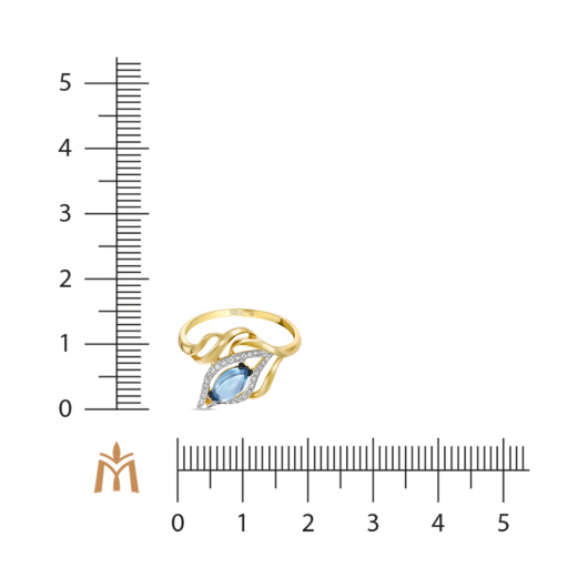 Кольцо с топазом и бриллиантами
