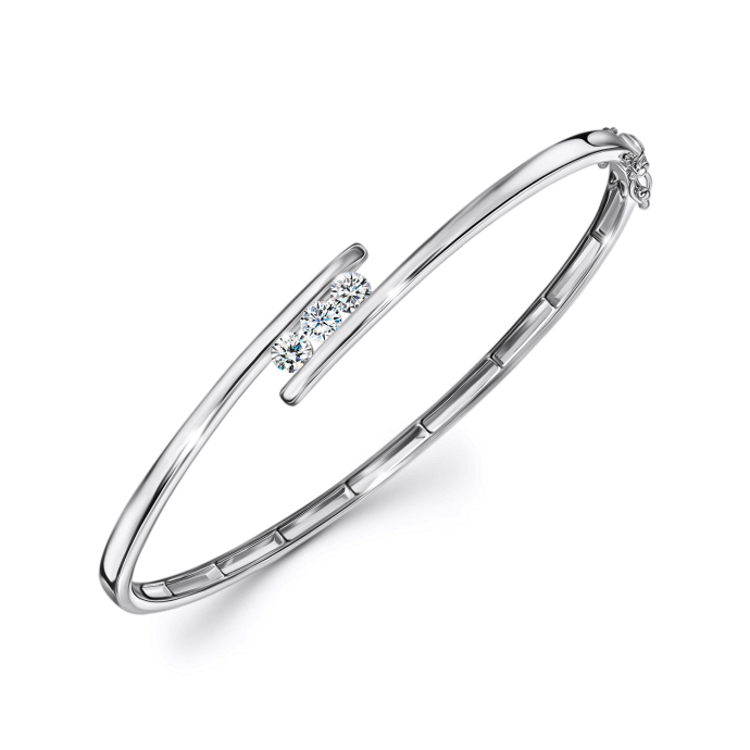 Браслет жесткий с бриллиантом - фото 1 Браслет жесткий с бриллиантом - фото 1