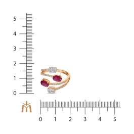 Кольцо с бриллиантами и рубинами