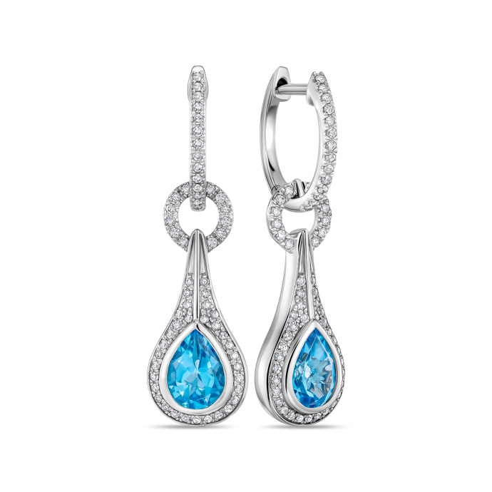 Серьги с топазами и бриллиантами - фото 1 Серьги с топазами и бриллиантами - фото 1