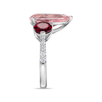 Кольцо с бриллиантами, морганитом и родолитами - фото 2 Кольцо с бриллиантами, морганитом и родолитами - фото 2